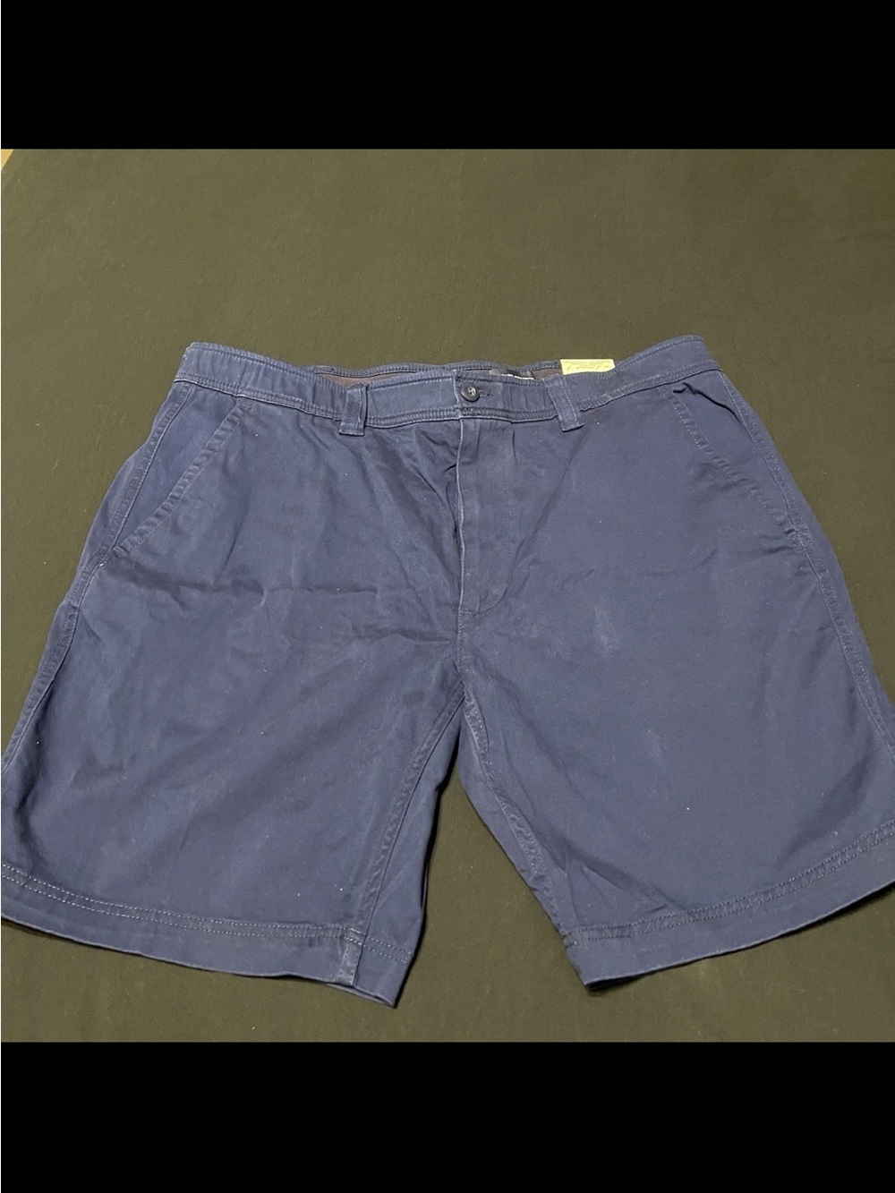 St. John Bay Mens Chino Shorts Comfort Stretch, Blue, Cotton, Size 40